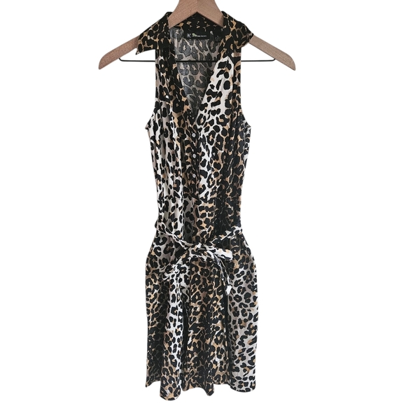 INC International Concepts Leopard Print Sleeveless Shirtdress - Picture 1 of 8